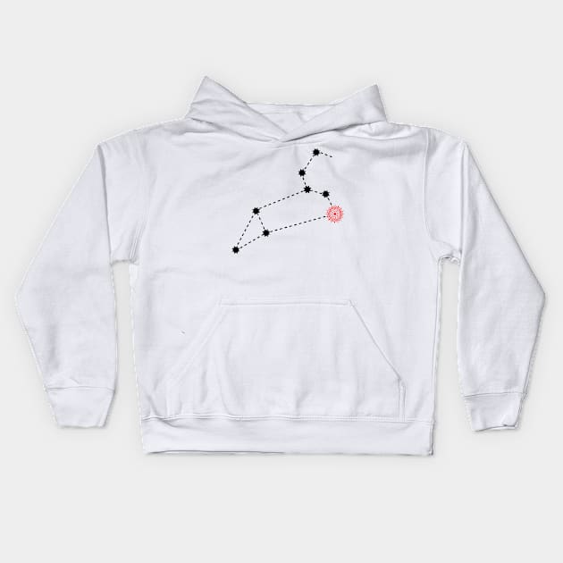 Magha Nakshatra Hindu Vedic Sidereal Astrology Constellation Kids Hoodie by EndlessDoodles